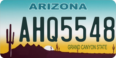 AZ license plate AHQ5548