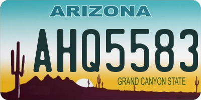 AZ license plate AHQ5583