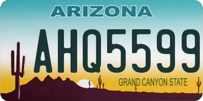 AZ license plate AHQ5599