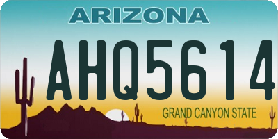 AZ license plate AHQ5614