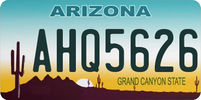 AZ license plate AHQ5626