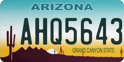 AZ license plate AHQ5643
