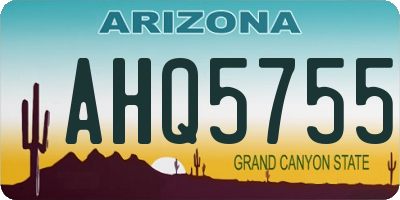 AZ license plate AHQ5755