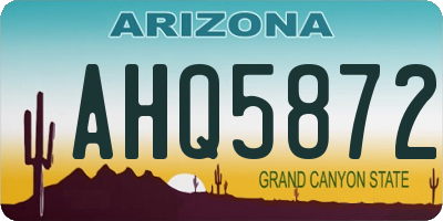AZ license plate AHQ5872