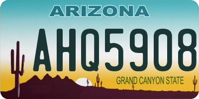 AZ license plate AHQ5908