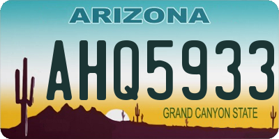 AZ license plate AHQ5933