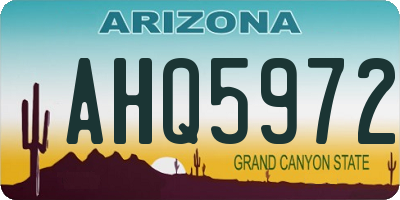 AZ license plate AHQ5972