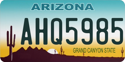 AZ license plate AHQ5985