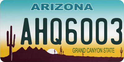 AZ license plate AHQ6003