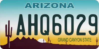 AZ license plate AHQ6029