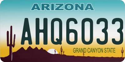 AZ license plate AHQ6033