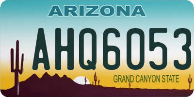 AZ license plate AHQ6053