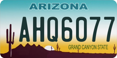 AZ license plate AHQ6077