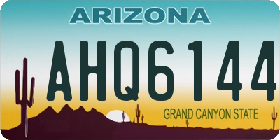AZ license plate AHQ6144