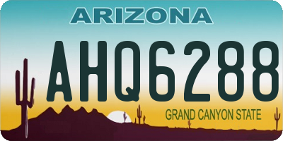 AZ license plate AHQ6288