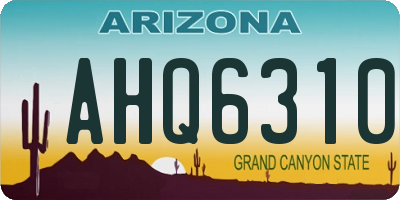 AZ license plate AHQ6310
