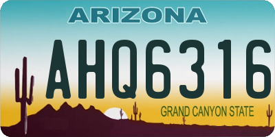 AZ license plate AHQ6316