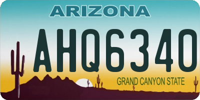 AZ license plate AHQ6340