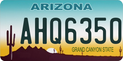AZ license plate AHQ6350
