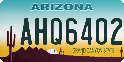 AZ license plate AHQ6402