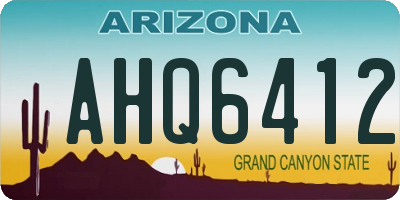 AZ license plate AHQ6412