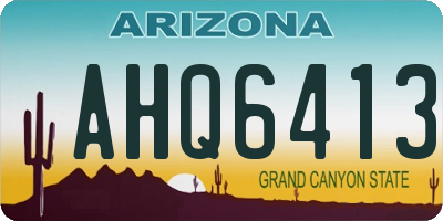 AZ license plate AHQ6413