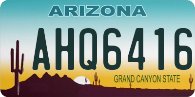 AZ license plate AHQ6416