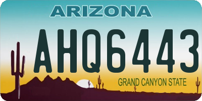 AZ license plate AHQ6443