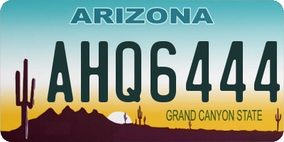 AZ license plate AHQ6444