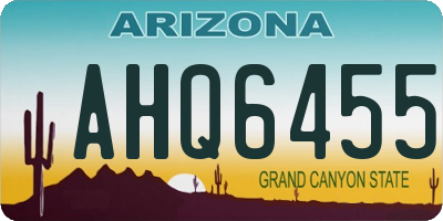 AZ license plate AHQ6455