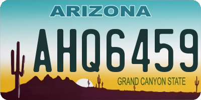 AZ license plate AHQ6459