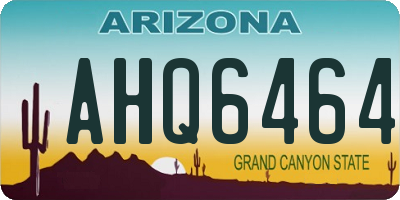 AZ license plate AHQ6464