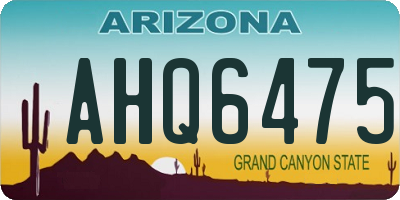 AZ license plate AHQ6475