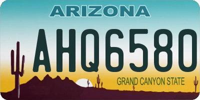 AZ license plate AHQ6580
