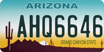 AZ license plate AHQ6646