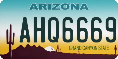 AZ license plate AHQ6669