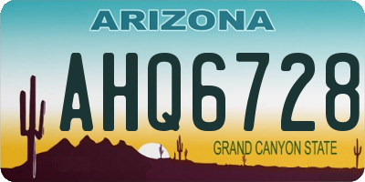 AZ license plate AHQ6728
