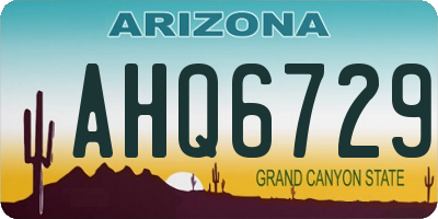 AZ license plate AHQ6729
