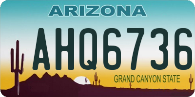 AZ license plate AHQ6736