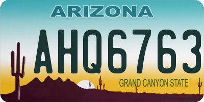 AZ license plate AHQ6763