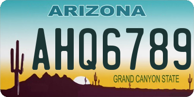 AZ license plate AHQ6789