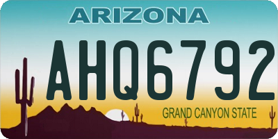 AZ license plate AHQ6792