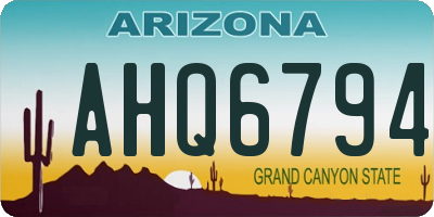 AZ license plate AHQ6794
