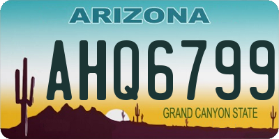 AZ license plate AHQ6799