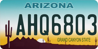 AZ license plate AHQ6803