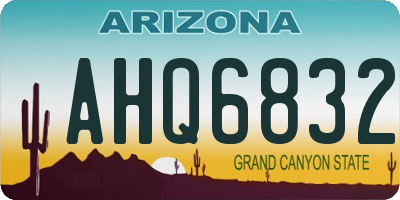 AZ license plate AHQ6832