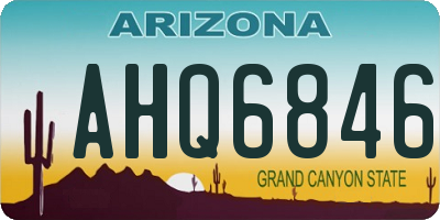 AZ license plate AHQ6846