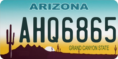 AZ license plate AHQ6865