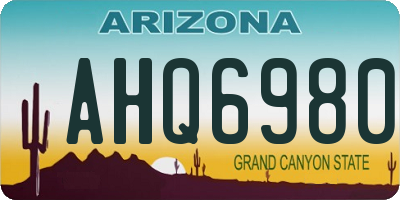 AZ license plate AHQ6980