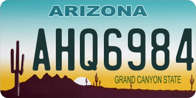 AZ license plate AHQ6984